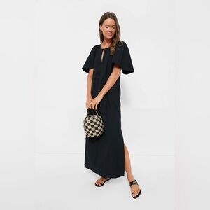 Tuckernuck Pomander Place Black Finley Flutter Sleeve Maxi Dress Medium $138
